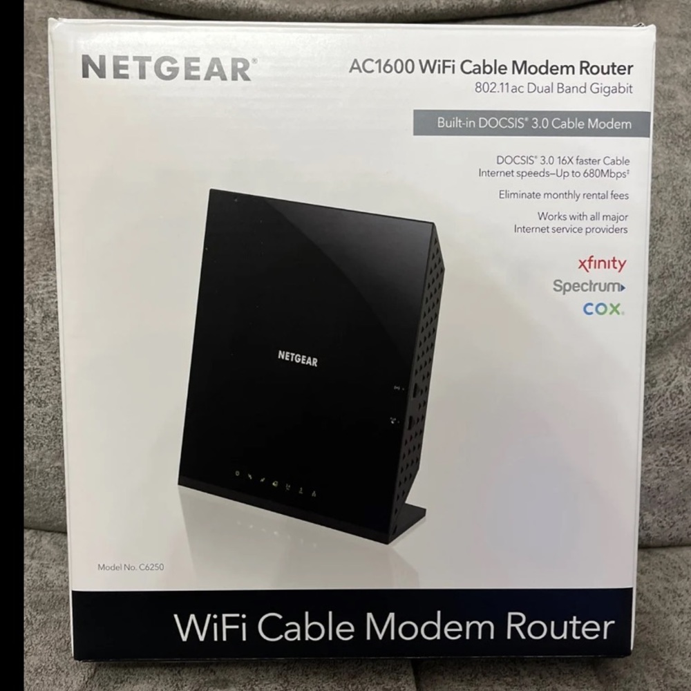 netgear AC1600 WiFi Cable Modem Router - Black